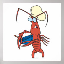 cuisine nerveuse drôle de chef de homard posters