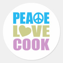 Cuisinier d'amour de paix autocollants