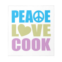 Cuisinier d'amour de paix bloc-notes mémo