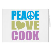 Cuisinier d'amour de paix cartes de vœux