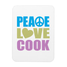 Cuisinier d'amour de paix magnets en vinyle