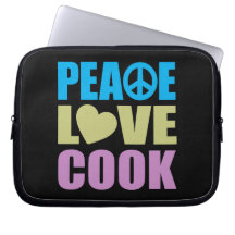 Cuisinier d'amour de paix housses ordinateur