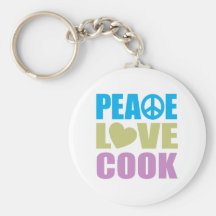 Cuisinier d'amour de paix porte-clé