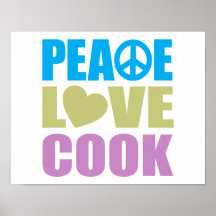 Cuisinier d'amour de paix affiche