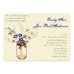 Cuivre de marine et fleur sauvage verte de pot de  invitations personnalisables