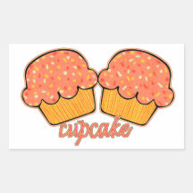 Cupcake Adesivos Em Formato Retangulares