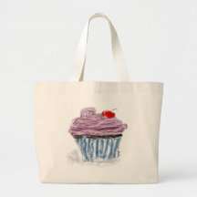 cupcake met kers draagtas