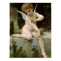 Cupidon avec un papillon par William Bouguereau Carte Postale