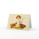 Cupidon vintage sur la protection de lis