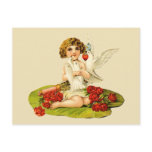 Cupidon vintage sur la protection de lis