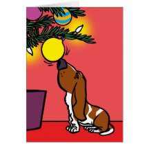 CURIOSITÉ de chien de BASSET Carte De Vœux
