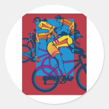 Cyclistes Adhésif Rond