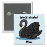 Cygne noir pour la maman badges