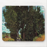 Cyprès avec deux figures femelles par Van Gogh Tapis De Souris