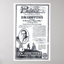 D.W. Poster van de de filmadvertentie van Griffith