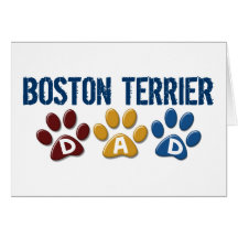 DAD van BOSTON TERRIER Druk 1 van de Poot Wenskaart