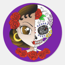 Dag van de Dode sticker van het Meisje