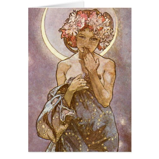 ~ d'Alphones Mucha la lune 1902 Carte