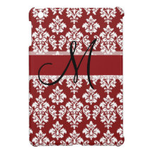 Damassé blanche rouge, votre noir de monogramme