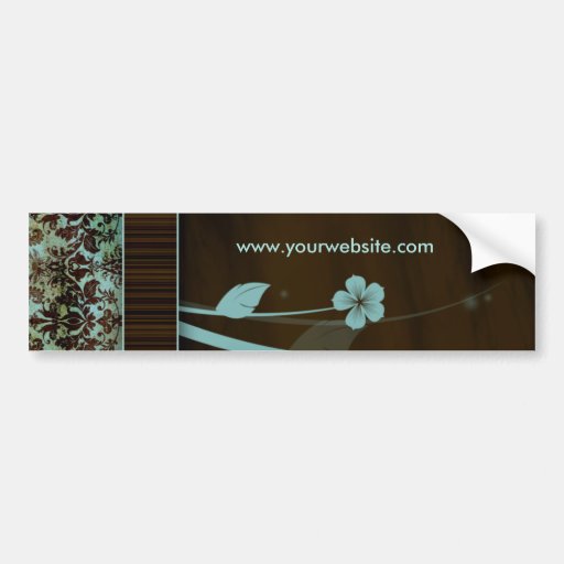 Damassé Brown bleu de fleur d'adhésif pour pare-ch Autocollant Pour Voiture