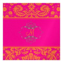 Damassé de dentelle/orange baroque/rose/invitation