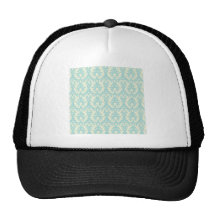 Damassé de turquoise et de crème casquette