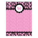 DAMASSÉ du PAPILLON 311-PINK Carte Postale