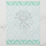 damassé élégante de fleur d'aqua et de crème prospectus