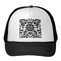 Damassé noire et blanche casquettes