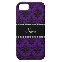 Damassé noire pourpre nommée personnalisée coques iPhone 5 Case-Mate