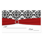 Damassé rouge, blanche et noire Placecards Cartes De Visite Personnelles