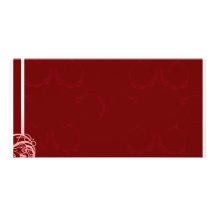 Damassé rouge et blanche de monogramme photocartes personnalisées