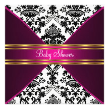 Damast en de Roze Uitnodiging van het Baby shower