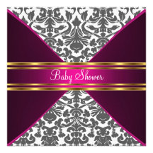 Damast en de Roze Uitnodiging van het Baby shower