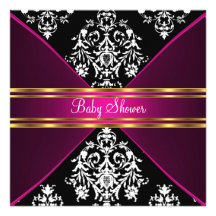 Damast en de Roze Uitnodiging van het Baby shower
