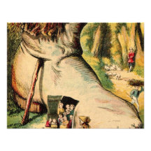 Dame âgée qui a vécu dans une chaussure invitation