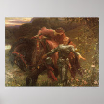 Dame de belle de La sans Merci, Dicksee, art victo Poster