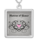 Dame de honneur de remous et de coeurs de romance  colliers personnalisés
