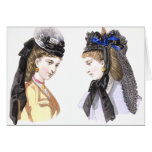 Dames victoriennes dans des chapeaux - carte vinta