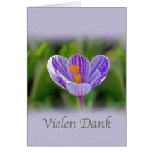 Dank u, Bedompte Vielen, Duits, Bloemen Wenskaart