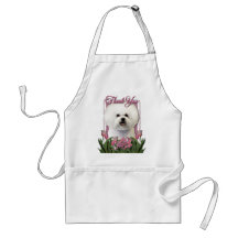 Dank u - Roze Tulpen - Bichon Frise Schorten