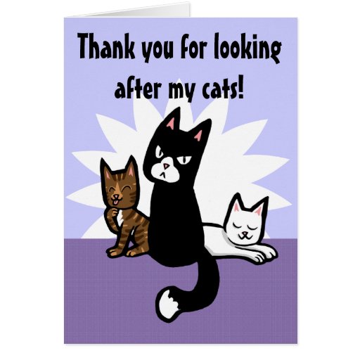 Dank u voor het zorgen van katten voor kaart