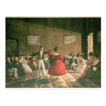 Dans in een Salon in Buenos aires, c.1831 (w/c op  Wens Kaart