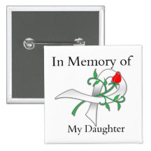 Dans la mémoire de ma fille - cancer de poumon pin's avec agrafe