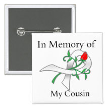 Dans la mémoire de mon cousin - cancer de poumon pin's