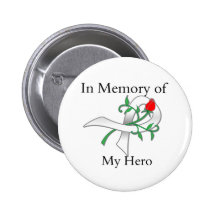 Dans la mémoire de mon héros - cancer de poumon pin's avec agrafe