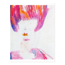Dans le rose elle aime cartes postales