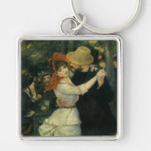 Danse chez Bougival par Renoir, impressionisme vin Porte-clef