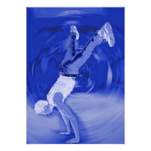 Danse de rue - dans le bleu invitation personnalisée