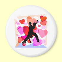 Danse de salon de coeurs magnets
